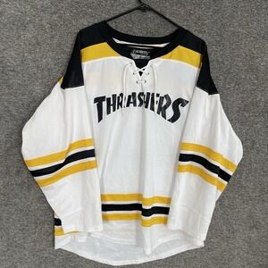 Thrashers Hockey Jersey Black White Yellow #9‎ Odonnell Adult L